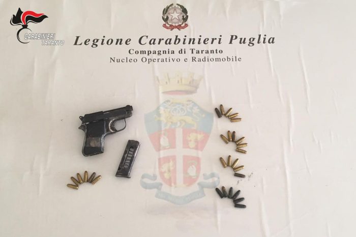 Taranto: Nascondeva pistola e proiettili in garage, arrestato