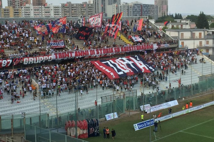 Taranto F.C., rinviato il derby contro il Brindisi