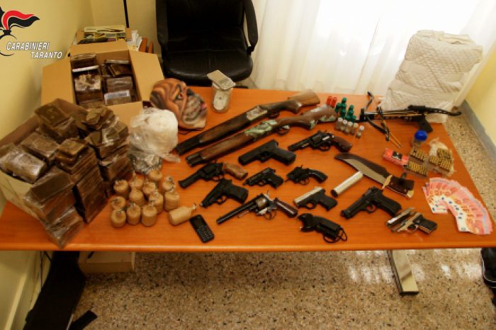 Palagiano - Arrestato per detenzione di armi, di droga e materiale esplosivo