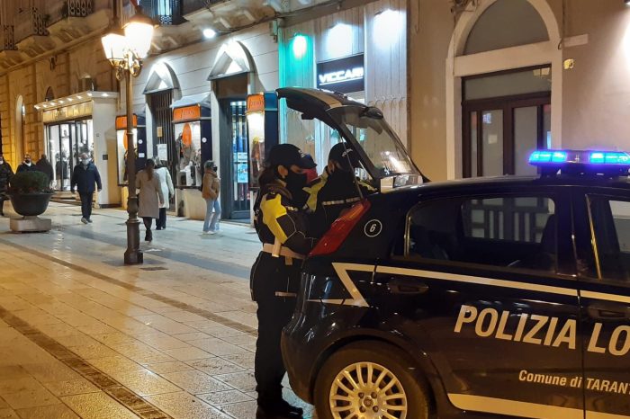 Taranto - Maggiori controlli anti-Covid da parte della Polizia Locale