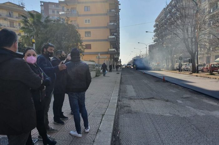 Taranto - Nuovo asfalto anche in Corso Italia
