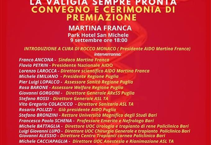 MARTINA FRANCA: "DONAZIONE D'ORGANI - LA VALIGIA SEMPRE PRONTA"