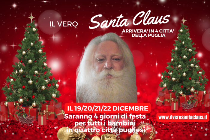 In quattro città della Puglia arriverà il Vero Santa Claus