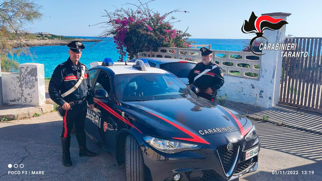 Taranto: pattuglia dei Carabinieri arresta a Leporano un uomo di 34 anni.