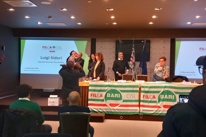 Bari - E' altamurano il nuovo segretario generale della Filca Cisl Bari