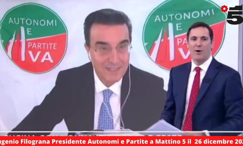 Eugenio Filograna presidente Autonomi e Partite Iva a Mattino 5