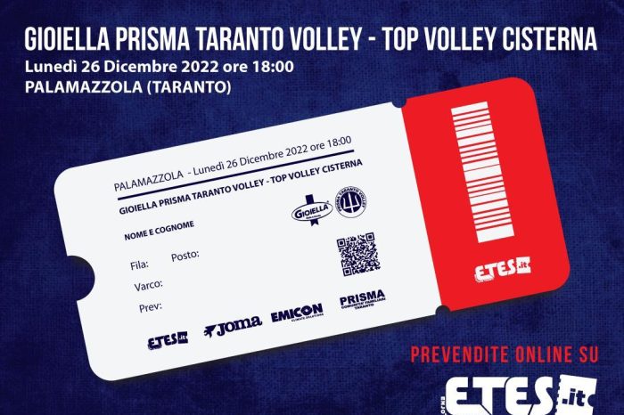 Taranto - Prisma, attiva la prevendita per la gara contro la Top Volley Cisterna