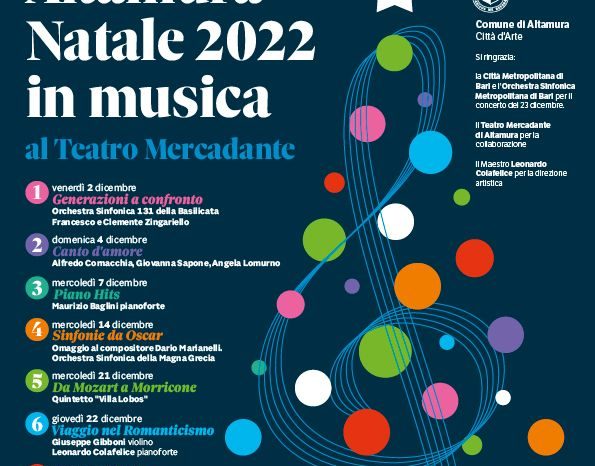 Altamura - Teatro Mercadante al via "Natale in musica 2022"