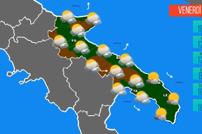 Meteo Puglia: previsioni del 23.12.22