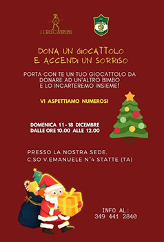 Taranto - Natale, a Statte una raccolta di giocattoli