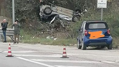 auto ribaltata su Punta penna
