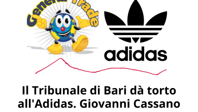 Il Tribunale di Bari dà torto all'Adidas. Giovanni Cassano non ha contraffatto il marchio