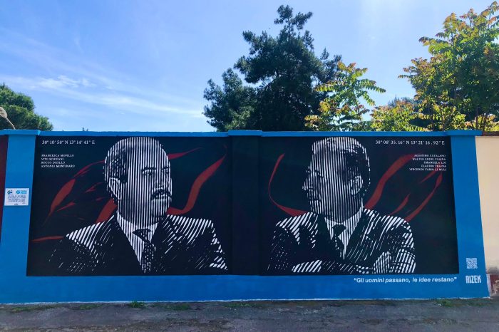 Un murales inaugurato oggi per celebrare le vittime della mafia e le morti bianche