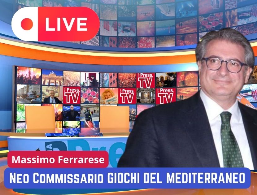 Massimo Ferrarese in diretta a Puglia Press TV. Intervista inedita del Nuovo Commissario Straordinario dei Giochi del Mediterraneo di Taranto 2026