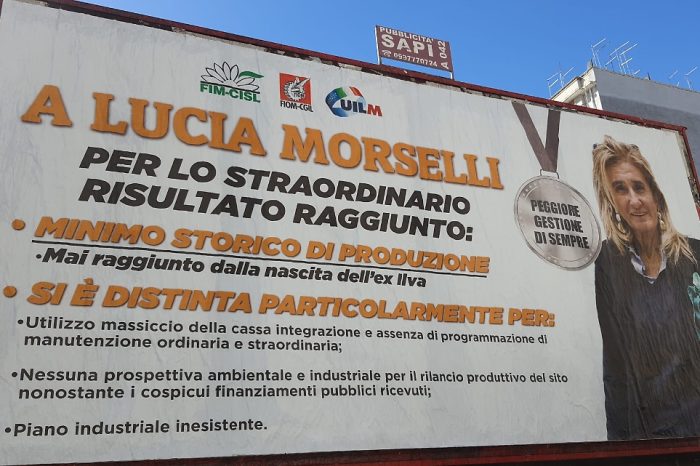Adesso i sindacati si sono arrabbiati: Manifesti 6x3 a Taranto contro la Morselli