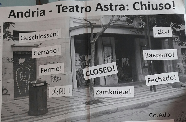 Il silenzio dei palazzi| Andria perde il Teatro Astra: "Un capitolo di storia calpestato"