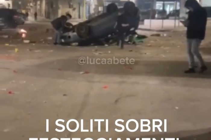 Follia a Molfetta: auto ribaltata e botti in piazza, Il Sindaco chiede giustizia