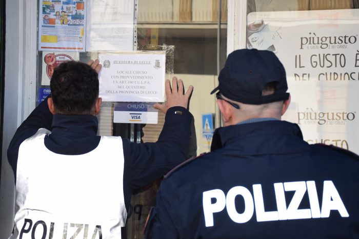 Lecce: sospesa licenza a un locale, sicurezza pubblica prioritaria