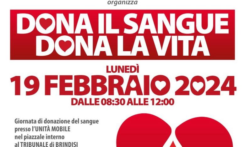 Donazione sangue a Brindisi
