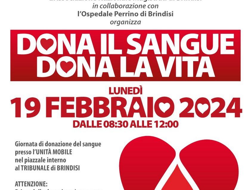 Donazione sangue a Brindisi