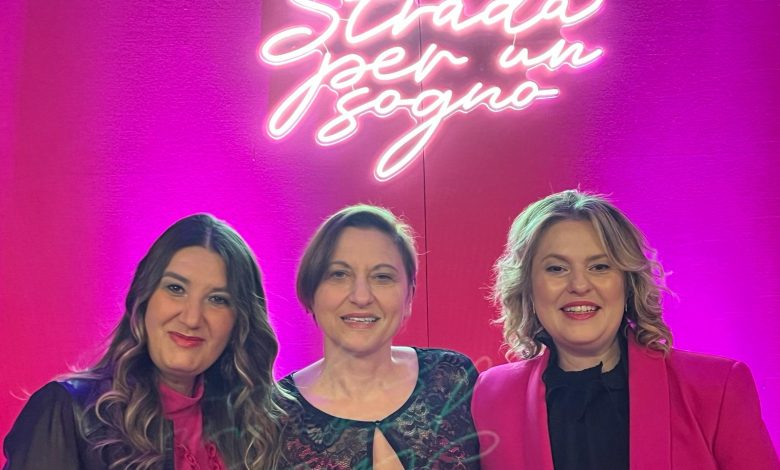 Da sinistra le fondatrici dell'Associazione Strada per un sogno Matilde Percolla, Stefania Tosca Luisa musto Milano 19.03.23 - decennale della onlus - Milano