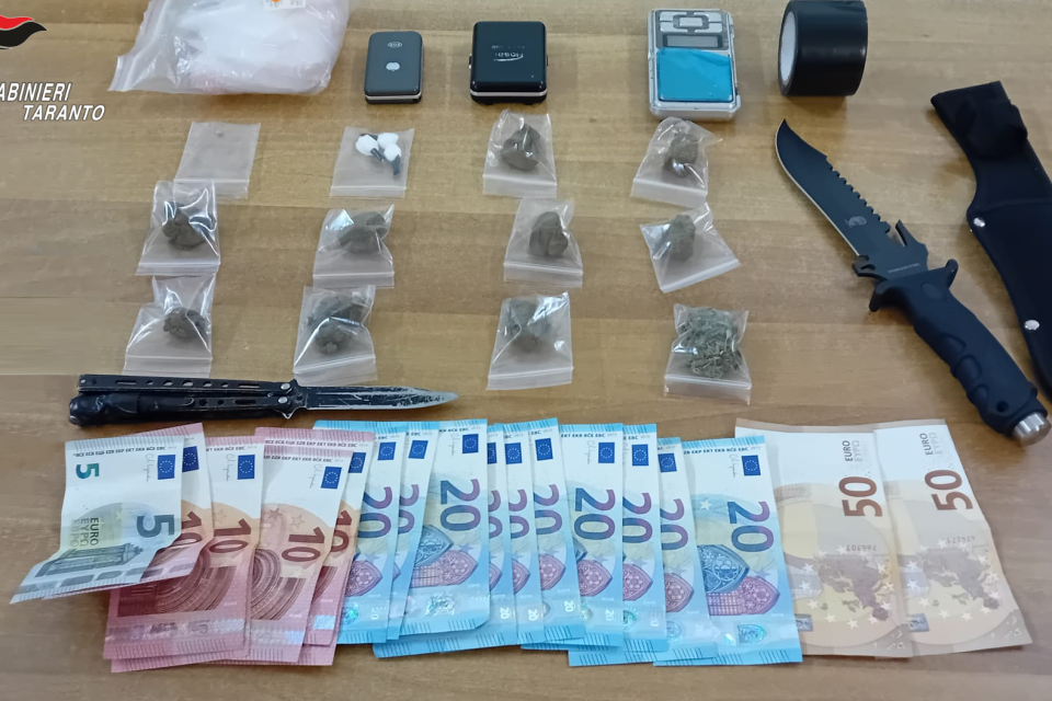 Hashish, cocaina e marijuana: giovane arrestato a Palagianello
