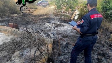 donna Gallipoli brucia rifiuti,