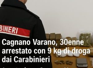 Arresto droga Cagnano Varano: fermato 30enne con 9 kg di sostanze sequestrate