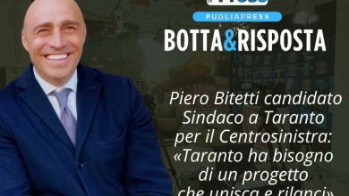 "Piero Bitetti candidato sindaco Taranto durante l'intervista Botta e Risposta"