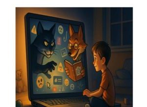 Agente della Polizia Postale durante campagna per la tutela dei minori online