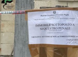 Controlli Carabinieri Forestali per abusi edilizi in area vincolata a Otranto