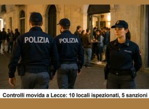 controlli movida a Lecce nel centro storico da parte della Polizia di Stato