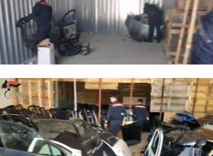 pezzi auto sequestrati in operazione contro furti d’auto a Cerignola