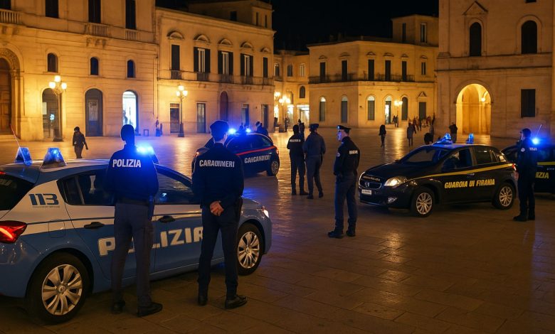 Controlli interforze notturni durante la movida Lecce nel centro storico