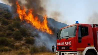 Incendi in Puglia, intervento dei Vigili del Fuoco in area colpita