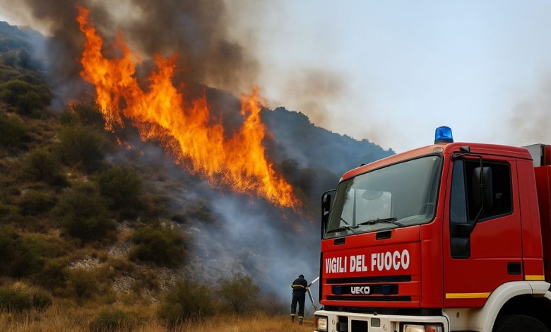 Incendi in Puglia, intervento dei Vigili del Fuoco in area colpita