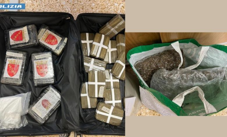 Materiale sequestrato durante la maxi operazione Polizia a Racale