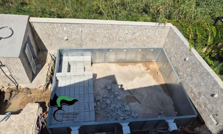 Veduta area cantiere sequestrato per piscina abusiva Torre Chianca
