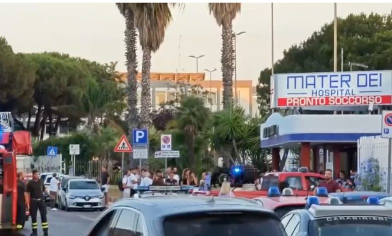 Vigili del fuoco in intervento per incendio alla clinica Mater Dei di Bari