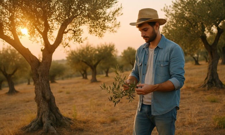 giovane agricoltore al lavoro per rilanciare l’agricoltura in Puglia