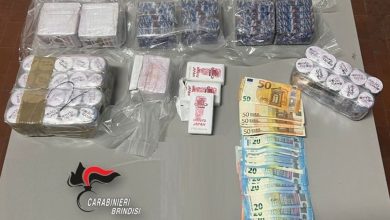 Carabinieri Carovigno sequestrano 10 kg di hashish