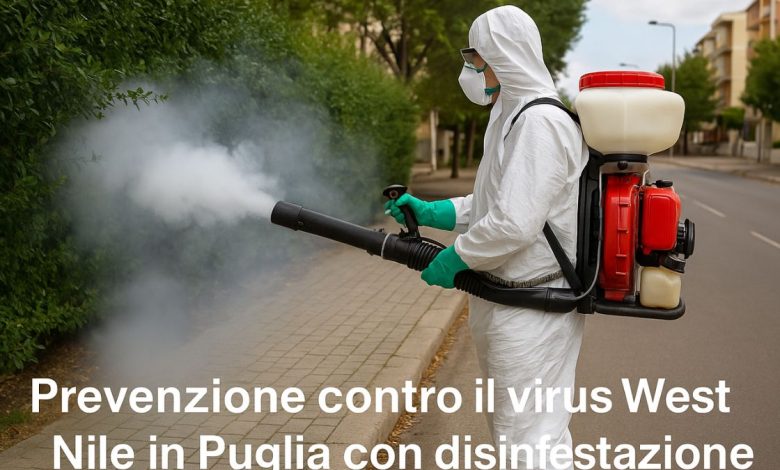 Prevenzione contro il virus West Nile in Puglia con disinfestazione