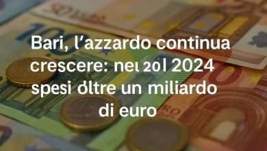 Azzardo a Bari 2024 spesa oltre un miliardo di euro