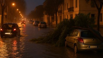 Maltempo a Lecce e nel Salento, tromba d’aria e strade allagate nella notte