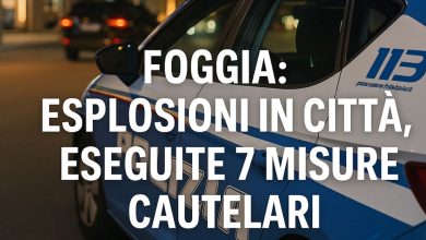 Polizia di Stato a Foggia durante indagini su esplosioni