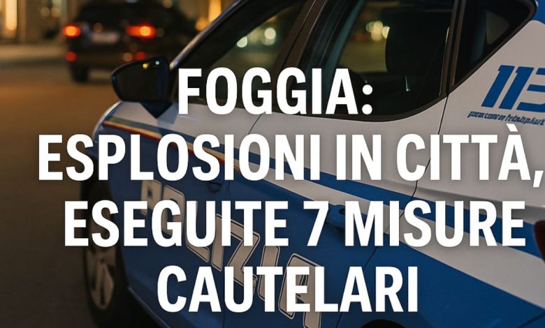 Polizia di Stato a Foggia durante indagini su esplosioni