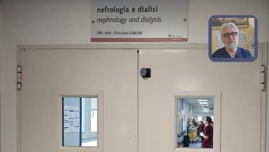 Il reparto di Nefrologia dell'Ospedale di Martina Franca e nel riquadro il primario dott. Christian D'Altri