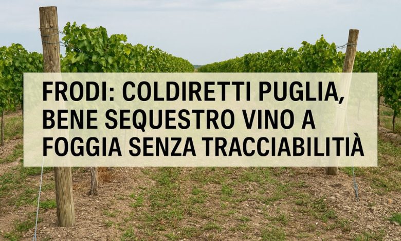 Sequestro vino senza tracciabilità a Foggia durante la vendemmia 2025