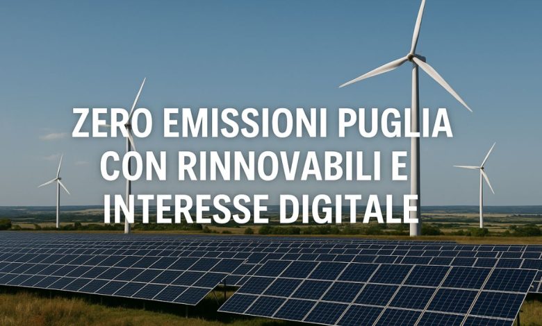 Zero Emissioni Puglia con rinnovabili e interesse digitale