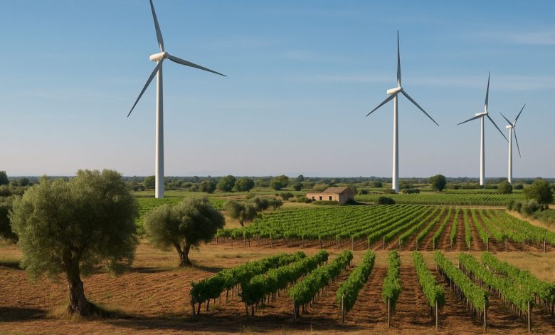eolico in Puglia e impatto su agricoltura e paesaggio rurale